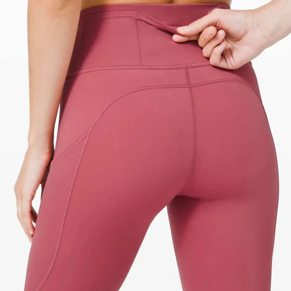 Lululemon Fast and Free Crop II 19" *Non-Reflective Cool Cherry Tint | 4 - Picture 10 of 10